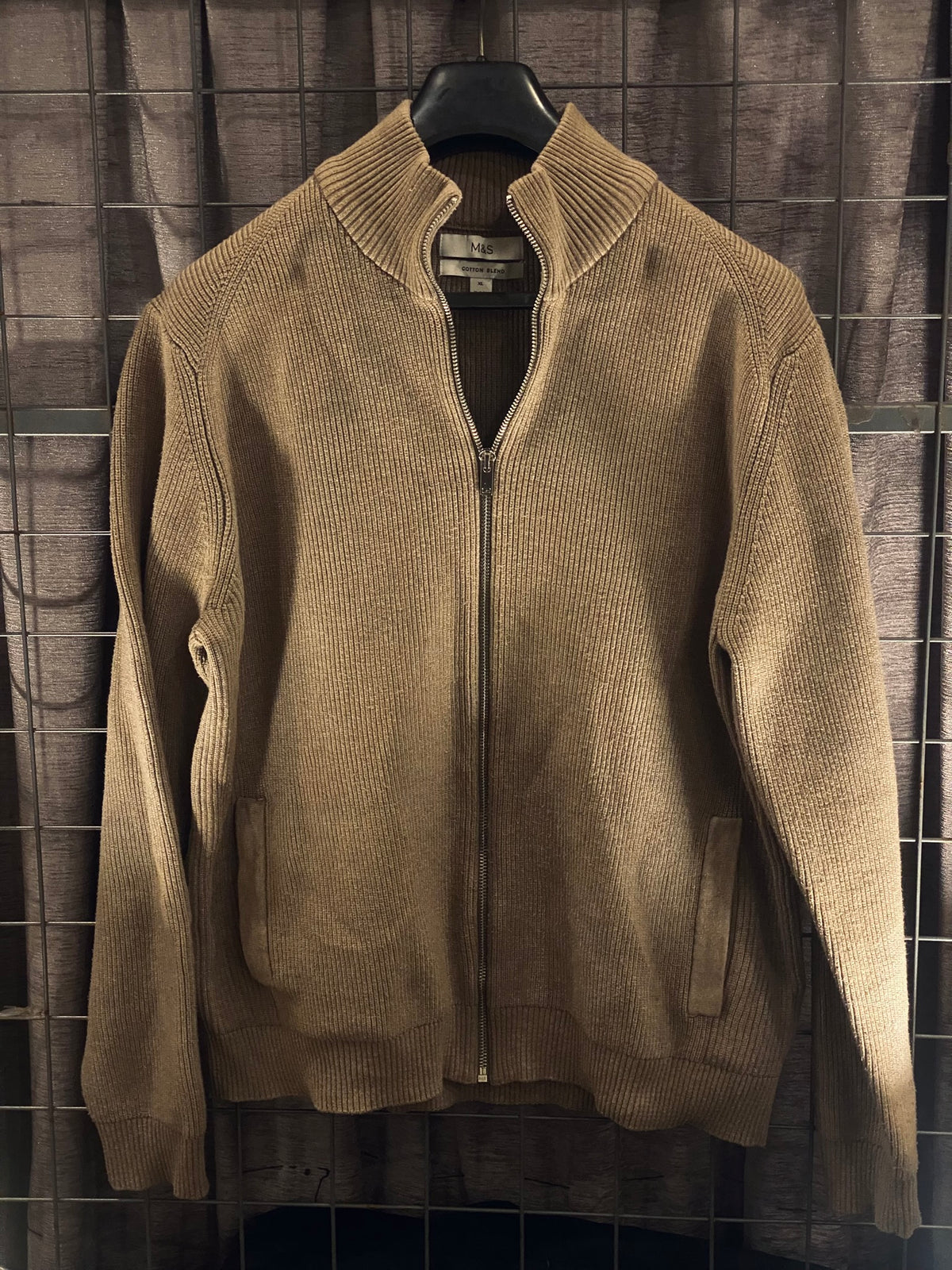 VKH021- M&S BEIGE ZIPPER CARDIGAN