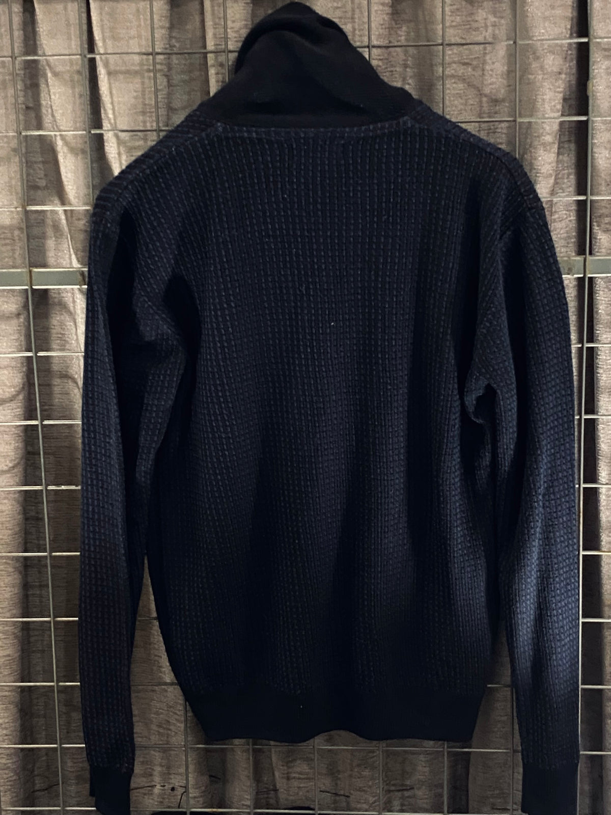 VKH012- ZARA MEN NAVY BLUE BLACK OPEN COLLAR