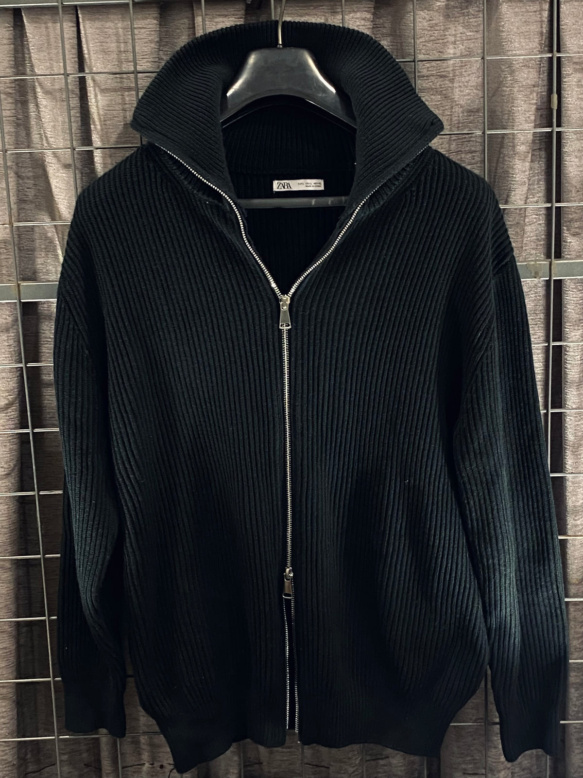 VKH018-ZARA NAVY BLUE ZIPPER CARDIGAN
