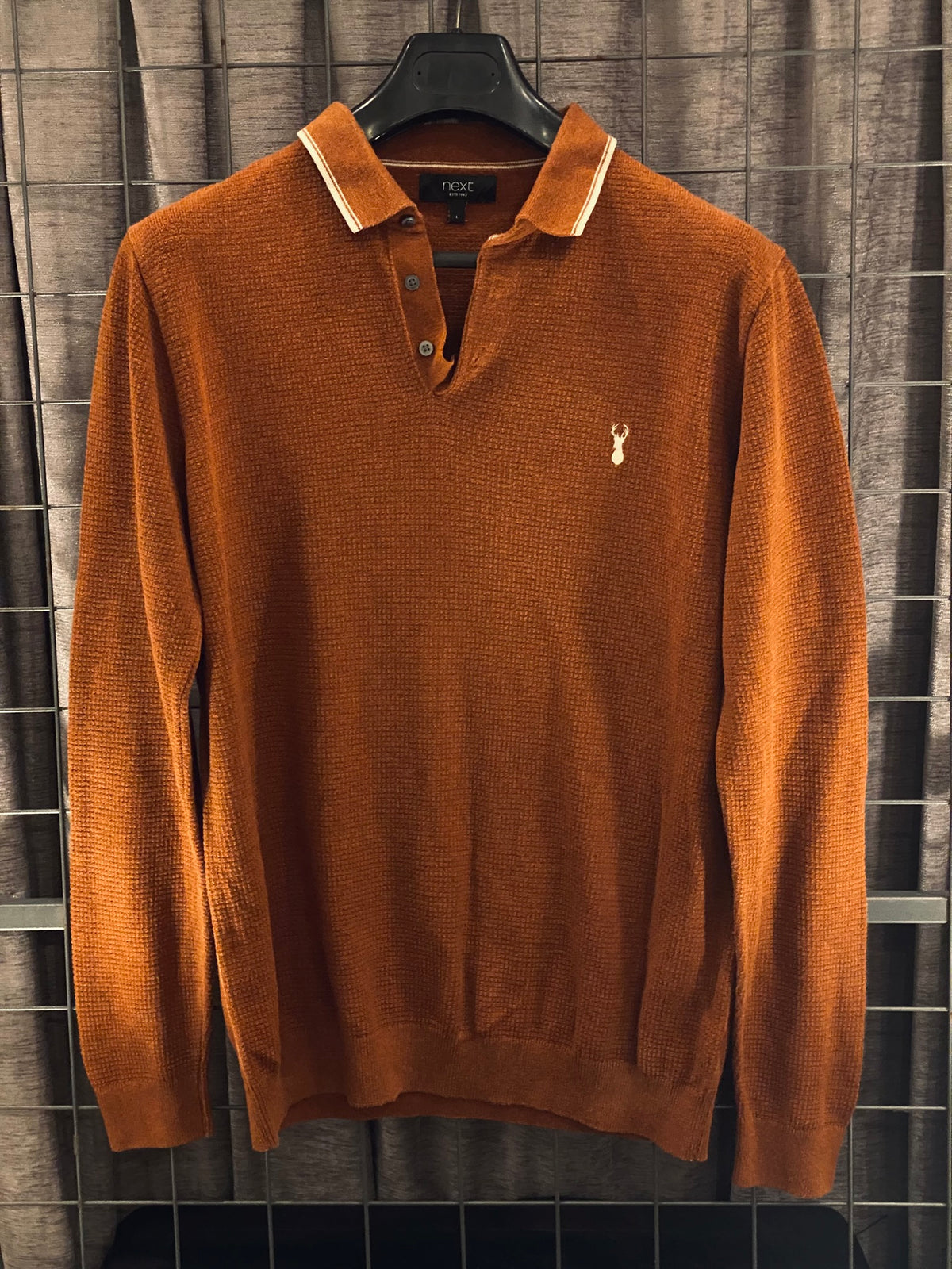 VKH013- NEXT ORANGE BUTTON COLLARED SHIRT